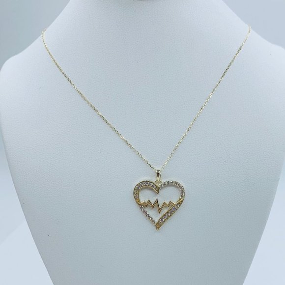 Real 10k solid gold necklace and heart pendant